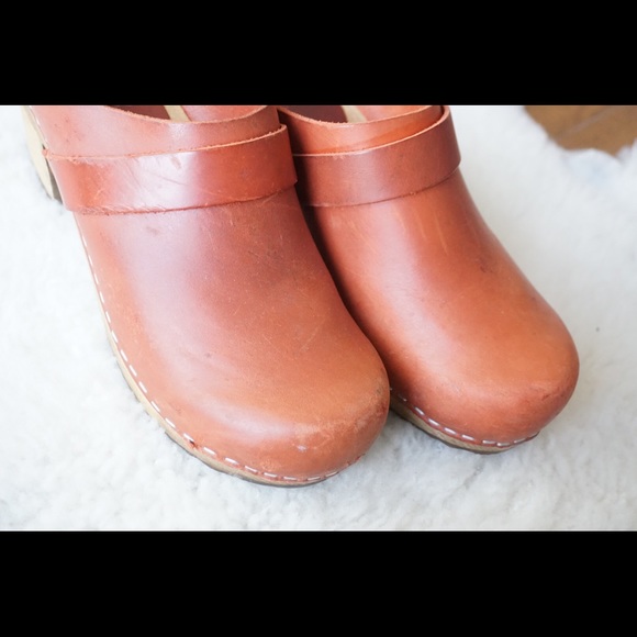 Sanita Danish Leather Clogs Wood Sole - Picture 9 of 12